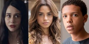 Guida, Brisa e Theo em Travessia (Foto: Reprodução / Globo / Montagem TV Foco)