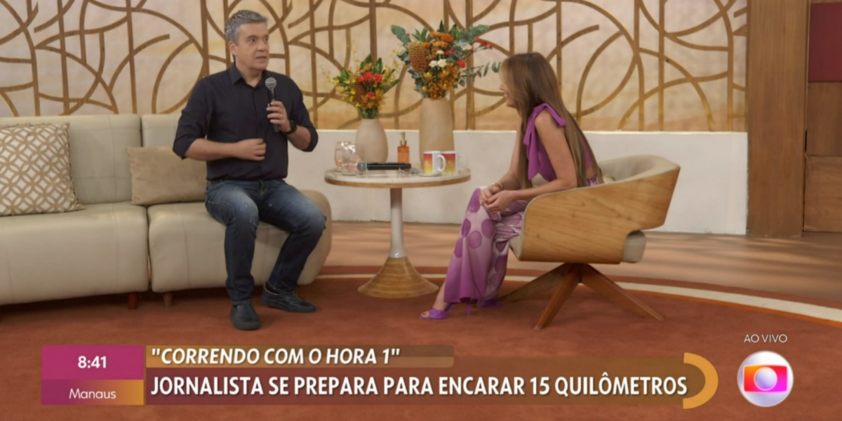 Roberto Kovalick e Patrícia Poeta falaram sobre melhora no estilo de vida (Foto: Reprodução/TV Globo)