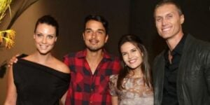 Léo Rosa com elenco de novela da Record (Foto: AgNews)