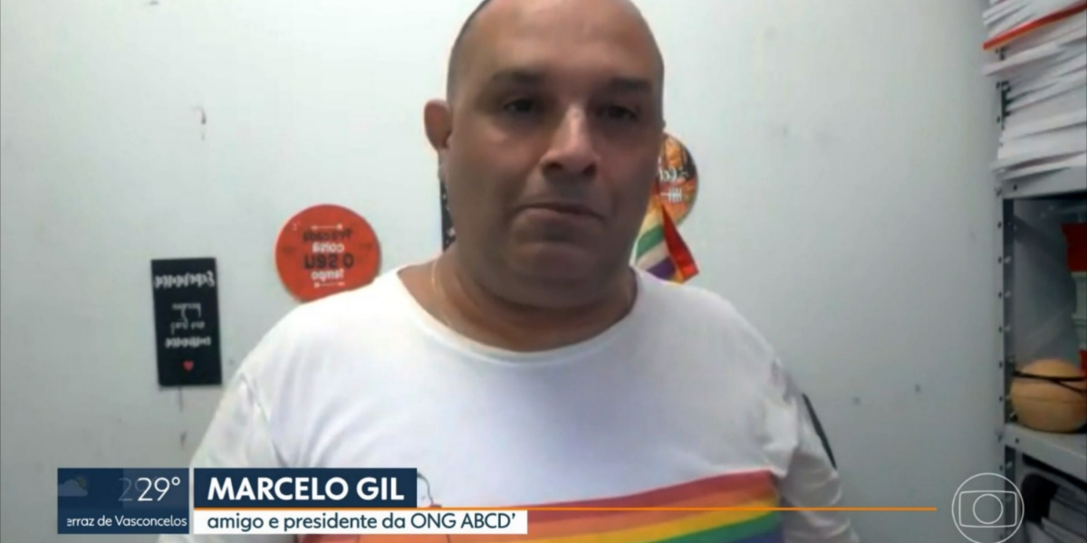 Marcelo Gil, amigo de Yago França, lamentou morte do ator no "SP1" (Foto: Reprodução/TV Globo)