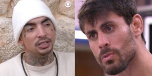 MC Guimê e Cara de Sapato no BBB23; conversa terminou em gritaria no banheiro (Foto: Reprodução / Globoplay)