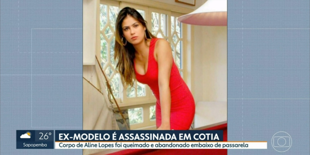 A modelo Aline Lopes foi morta brutalmente (Foto: Reprodução/TV Globo)