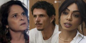 Núbia, Gil e Talita em cenas de Travessia (Foto: Reprodução / Globo)