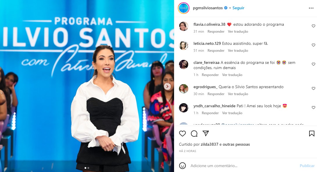 Patrícia Abravanel está tendo dificuldade no programa Silvio Santos (Foto: Reprodução)