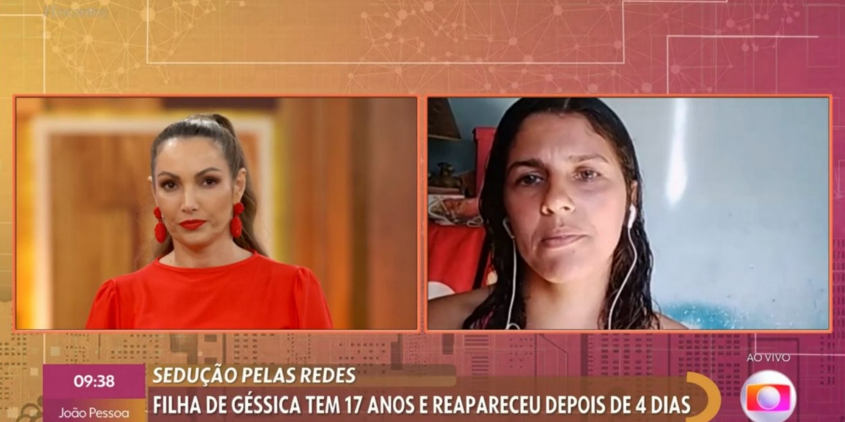 Patrícia Poeta com entrevistada no "Encontro" (Foto: Reprodução/TV Globo)