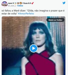 Público gostou da volta triunfal de Marê (Foto: Reprodução / Twitter)