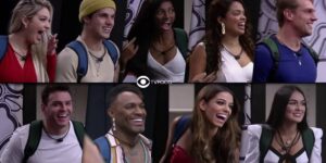 Marília, Tina, Gabriel, Fred Nicácio, Key Alves, Larissa, Cristian, Gustavo e Paula disputam duas vagas na repescagem do BBB23 (Foto: Reprodução / Globo)