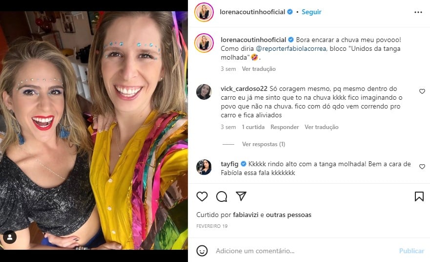 Lorena Coutinho trabalha na Record há 10 anos e se casou com a produtora da TV Globo (Foto: Reprodução)