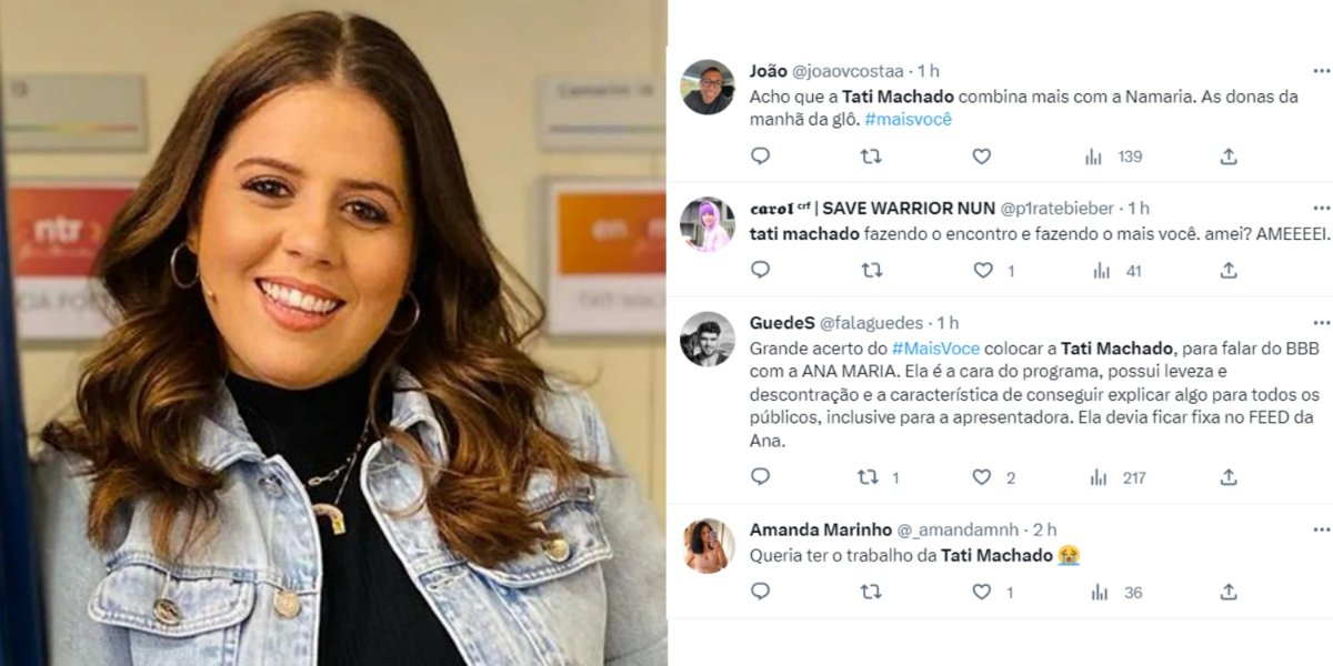 Aprovação de Tati Machado no "Mais Você" (Foto: Reprodução/TV Globo)