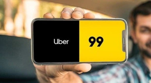 A Uber e a 99 são uma das mais usadas plataformas de motoristas por aplicativo (Foto Reprodução/Internet)