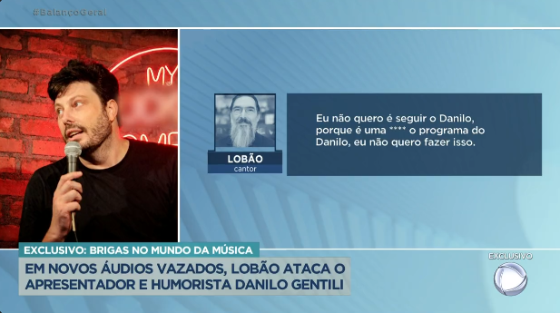 Lobão ainda partiu para a ofensa e detona ainda mais Danilo Gentili (Foto Reprodução/PlayPlus)