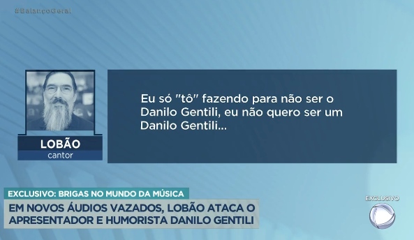 Lobão detona Danilo Gentili (Foto Reprodução/PlayPlus)