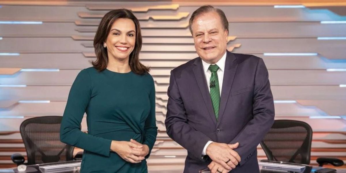 Ana Paula Araújo e Chico Pinheiro no Bom Dia Brasil (Foto: Reprodução / Globo)