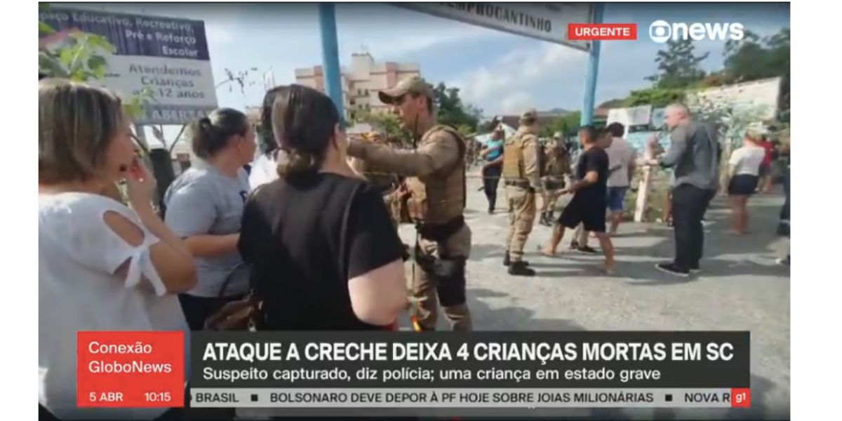 Ataque em creche de Blumenau (Foto: Reprodução / GloboNews)