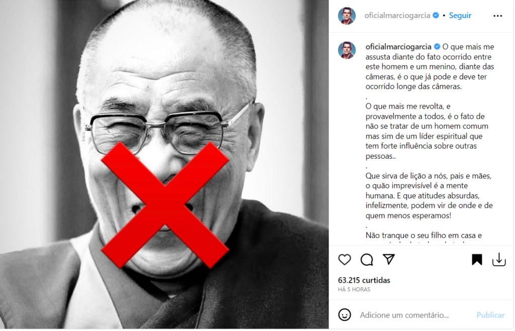 Márcio Garcia detonou atitude de famoso. Foto: Reprodução/Instagram