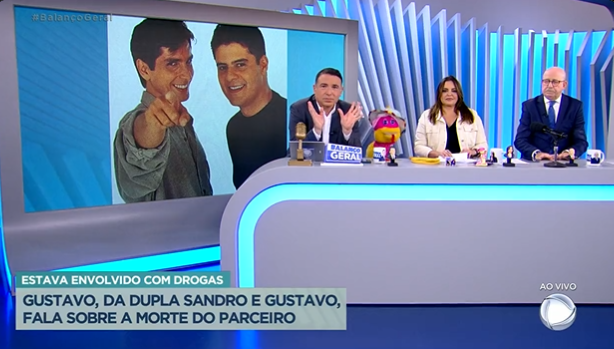 Reinaldo Gottino e Fabíola Reipert trouxeram à tona na "Hora da Venenosa" do "Balanço Geral" o caso chocante da dupla Sandro e Gustavo (Foto Reprodução/PlayPlus)