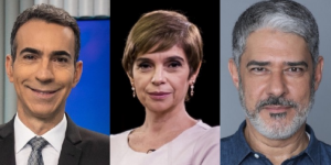 César Tralli, Renata Lo Prete e Willaim Bonner, ambos jornalistas da Globo (Foto: Reprodução/ Internet)