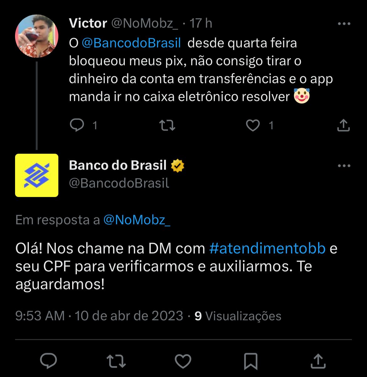 Clientes do Banco do Brasil demonstram insatisfação com o aplicativo da instituição, via twitter - Foto Reprodução Twitter