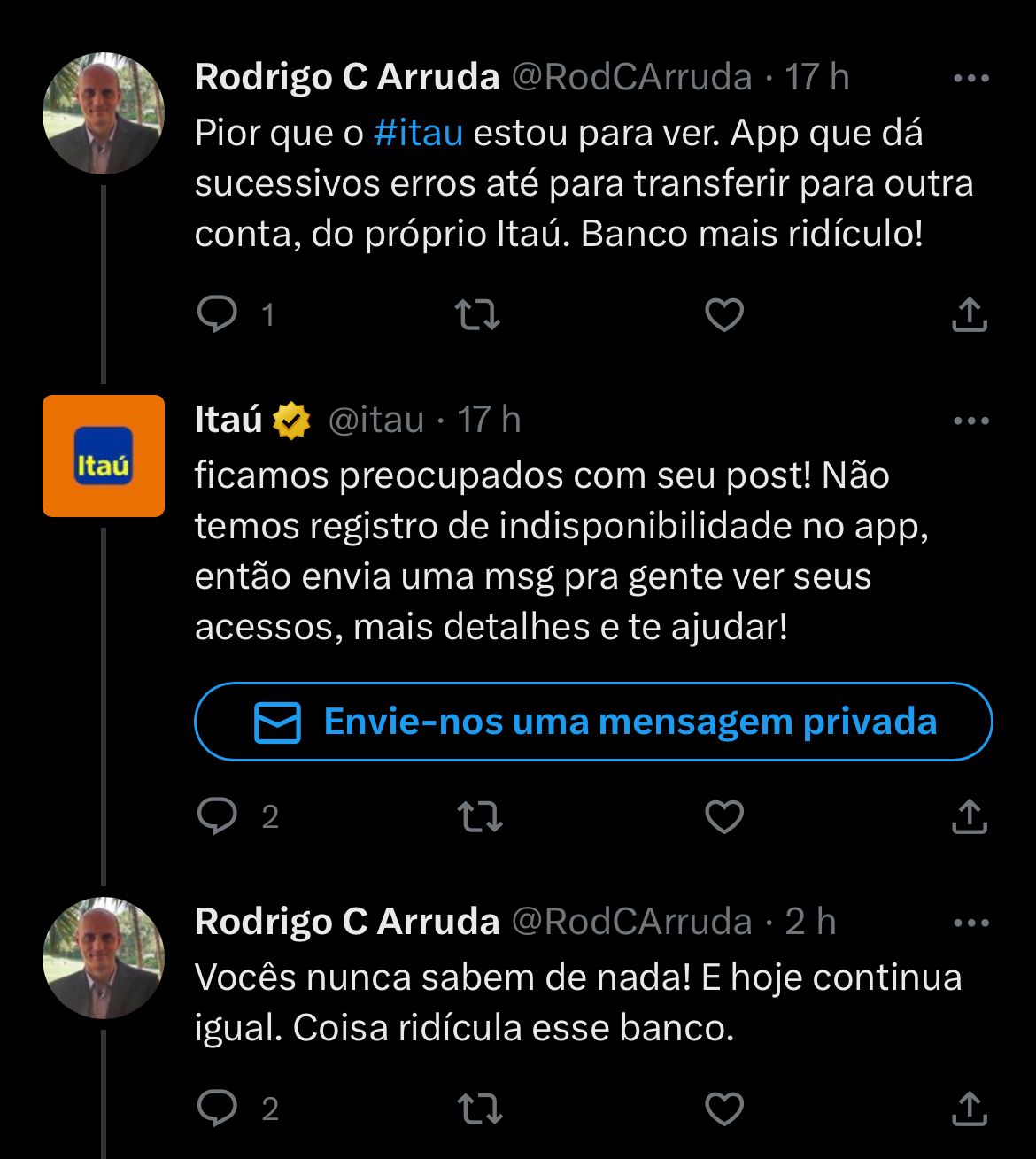 Clientes do Itaú estão enfurecidos com situação do banco nesta quarta-feira 12 - Foto Reprodução Twitter