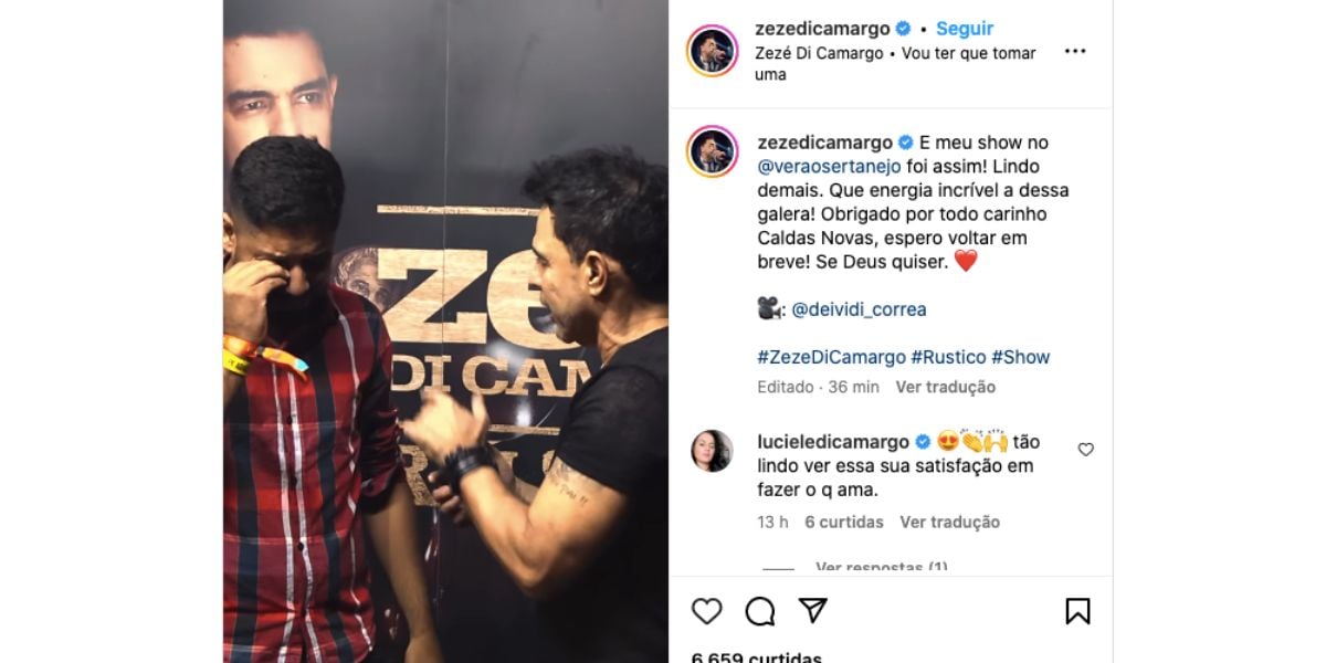 Fã chora ao ver Zezé Di Camargo (Foto: Reprodução / Instagram) 