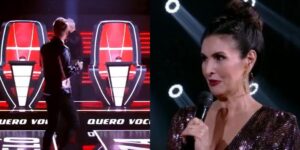 Fátima Bernardes chorando no The Voice Brasil jurados saindo - Foto Reprodução Globo