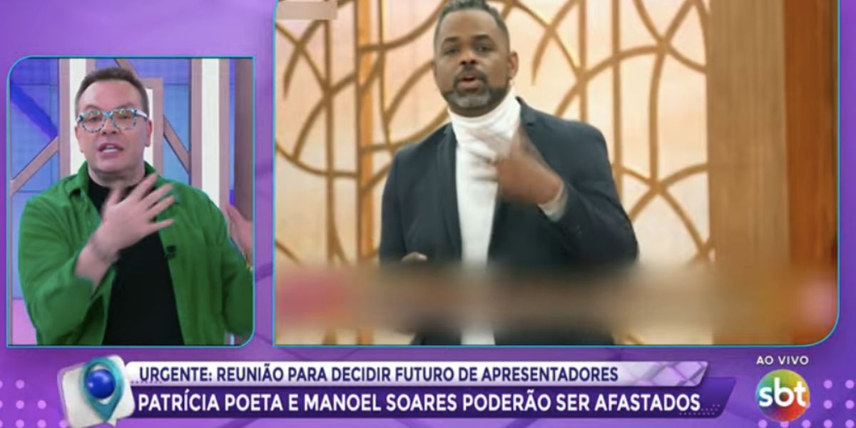 Felipeh Campos dá notícia de Patrícia Poeta e Manoel Soares (Foto: Reprodução / Fofocalizando do SBT)