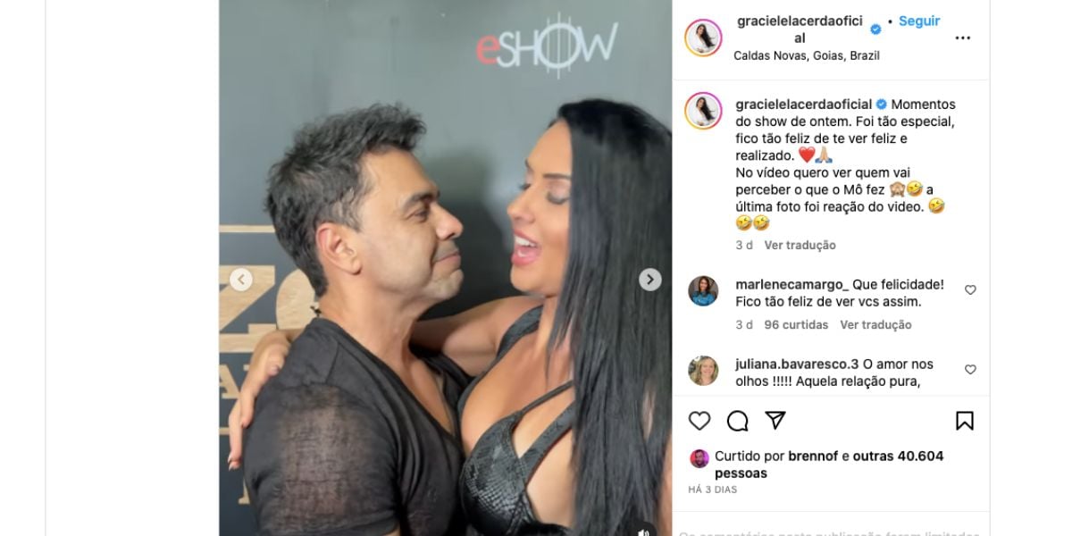 Zezé Di Camargo bate na bunda de Graciele Lacerda (Foto: Reprodução / Instagram)