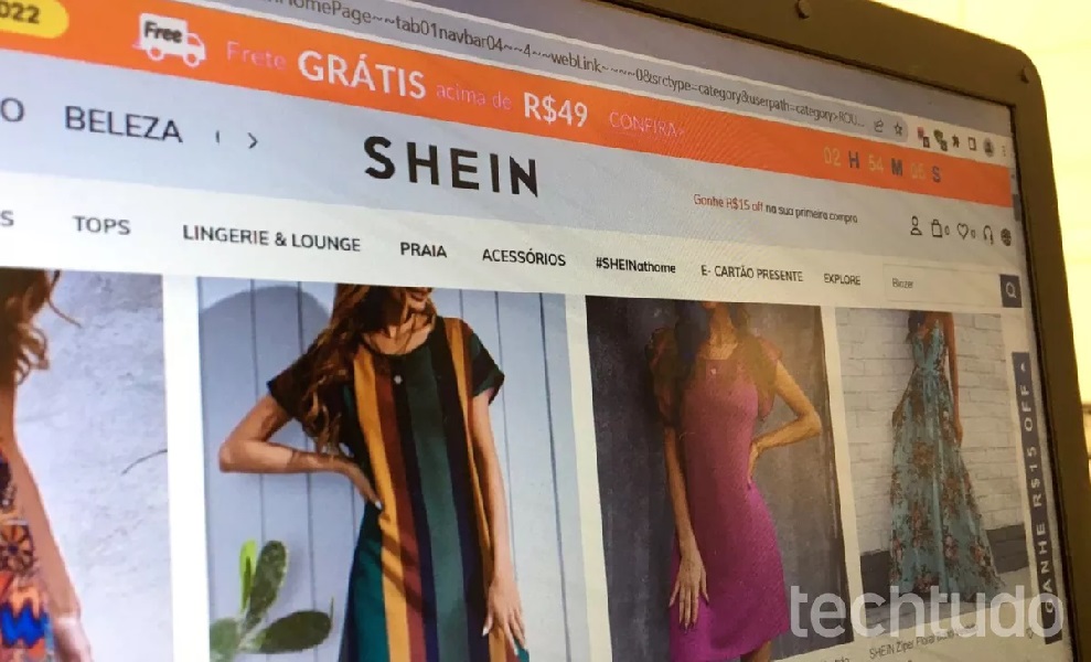 Site da Shein (Foto: Reprodução/ Internet)