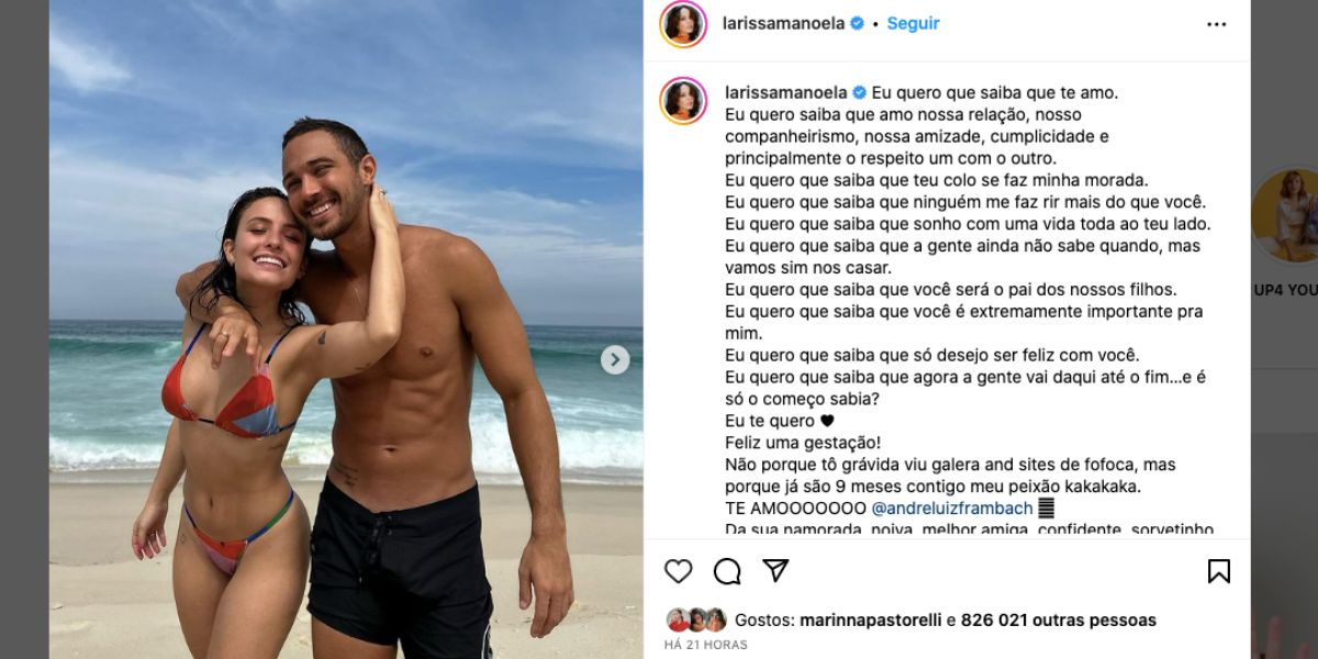 Larissa Manoela e André Luiz Frambach (Foto: Reprodução / Instagram)
