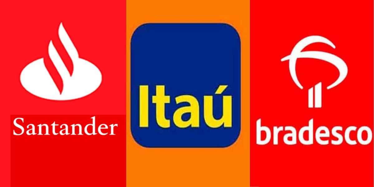 Logo dos Bancos Santander, Itaú e Bradesco - Foto Reprodução Internet