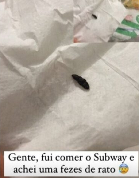 Fezes de rato no Subway (Foto: Reprodução/ Instagram)