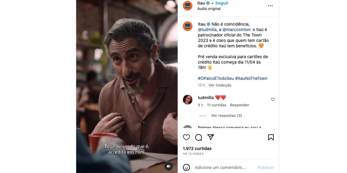 Marcos Mion em propaganda do Itaú (Foto: Reprodução / Instagram) 