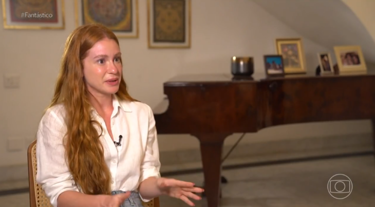 Marina Ruy Barbosa é entrevistada na casa de Glória Maria - Foto Reprodução TVGlobo