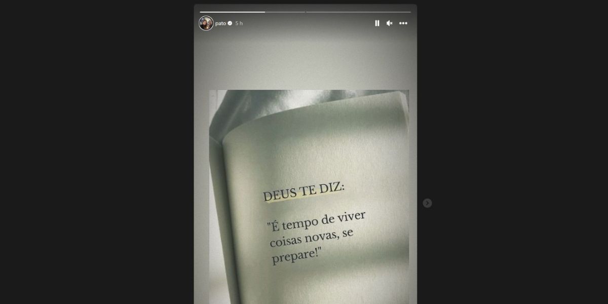 Mensagem de Alexandre Pato (Foto: Reprodução / Instagram)