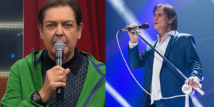 Faustão interrompe programa e expõe cantor (Reprodução/Montagem-Tv Foco)