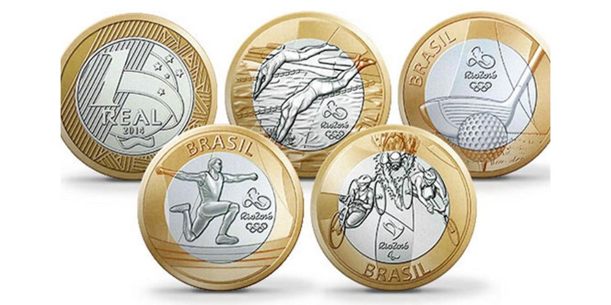 Moedas da Olimpíadas e da Copa do Mundo (Foto: Reprodução / Banco Central)