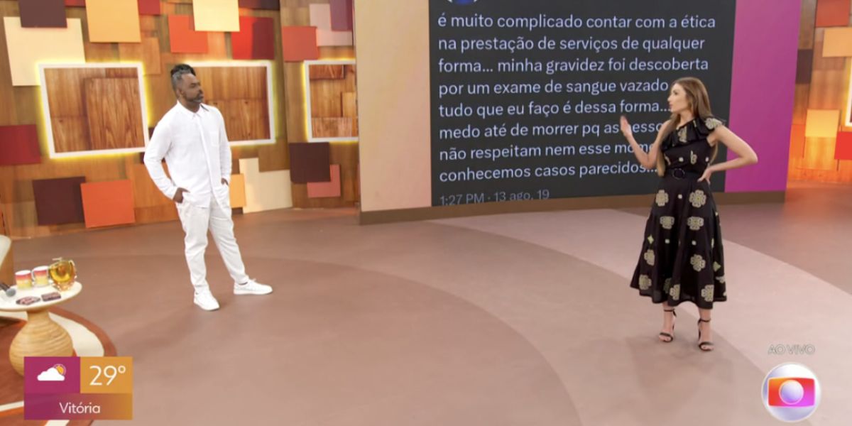Manoel Soares e Patrícia Poeta no Encontro (Foto: Reprodução / Globo)