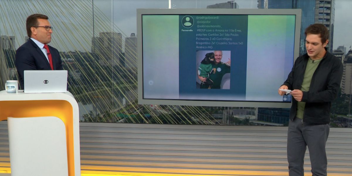 Rodrigo Bocardi e Alessandro Jodar no Bom Dia São Paulo (Foto: Reprodução / Globo)