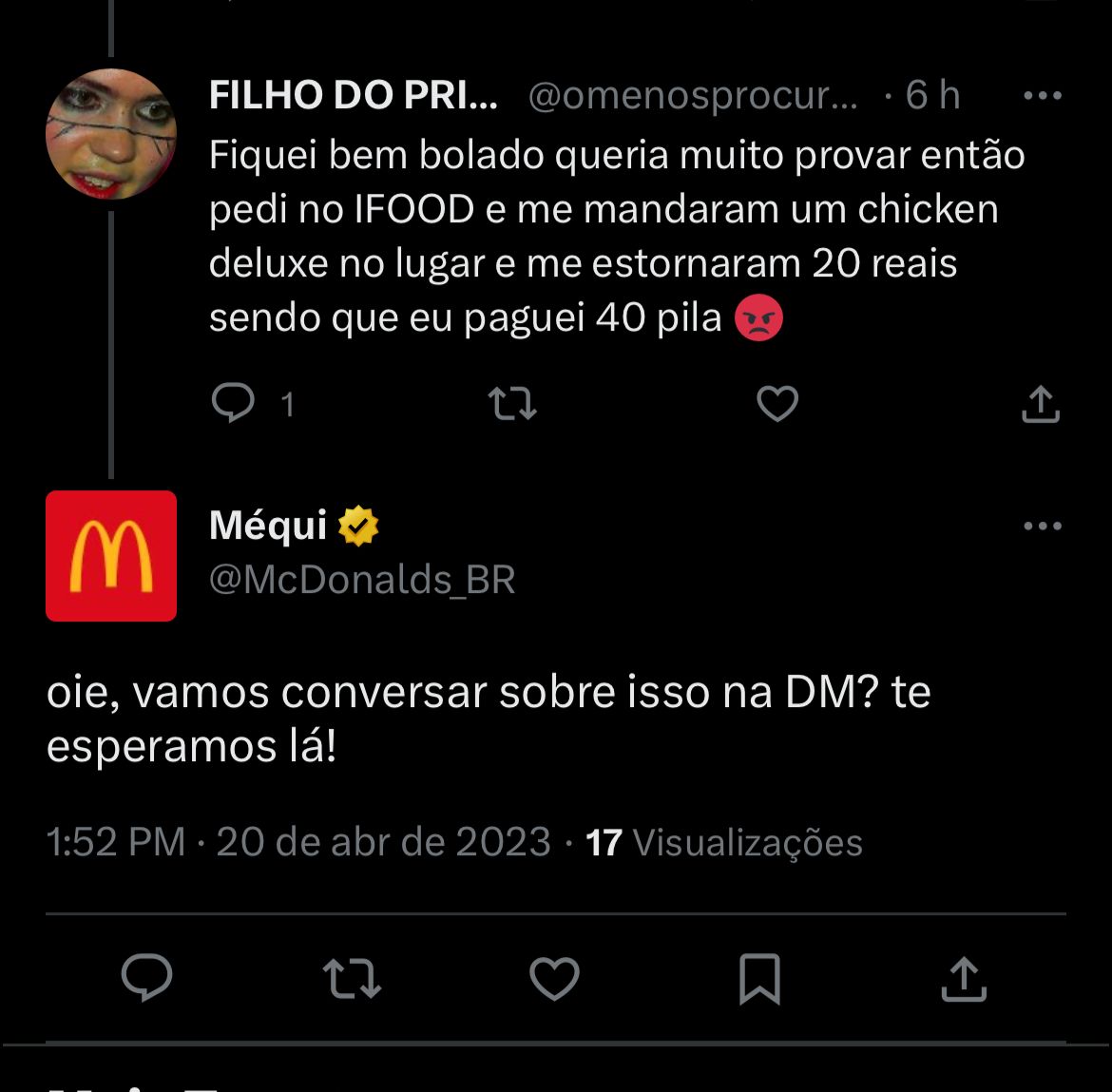 Situação envolvendo o McDonalds nesta quinta-feira, deixa clientes enfurecidos - Foto Reprodução Twitter