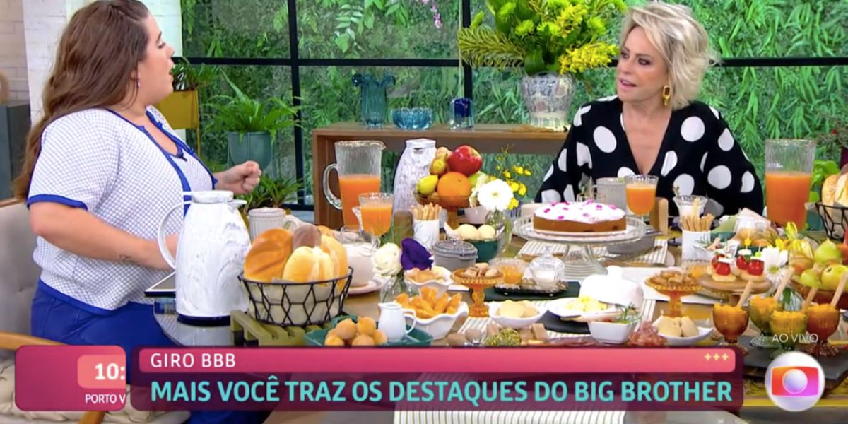 Tati Machado e Ana Maria no Mais Você (Foto: Reprodução / Globo)