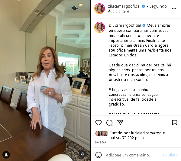 Zilu Godói decidiu fazer um anúncio e Camilla Camargo reagiu (Foto: Reprodução/ Instagram)