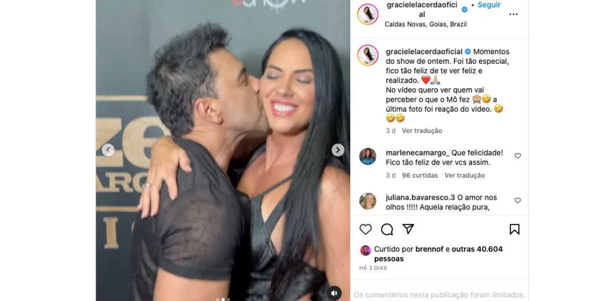 Graciele Lacerda entrega o que Zezé Di Camargo fez (Foto: Reprodução / Instagram)