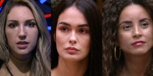 Amanda, Larissa e Domitila estão no paredão do BBB23 (Foto: Reprodução/ Globo)