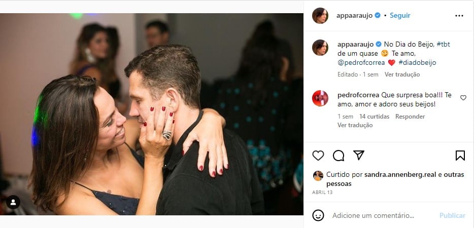 Ana Paula Araújo surgiu ao lado de Pedro Correa e se declarou (Foto: Reprodução)