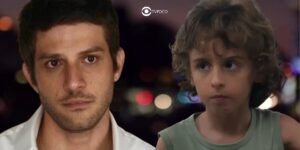 Ari (Chay Suede) e Tonho (Vicente Alvite) em cenas de Travessia (Foto: Reprodução / Globo / Montagem TV Foco)