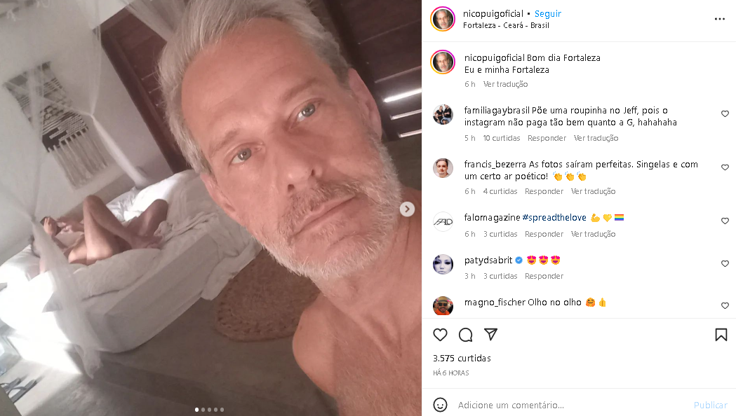 Galã da Globo surpreendeu ao expor o maridão pelado na cama (Foto: Reprodução/ Instagram)