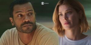 Ben (Samuel de Assis) e Lumiar (Carolina Dieckmann) em Vai na Fé (Foto: Reprodução / Globo / Montagem TV Foco)