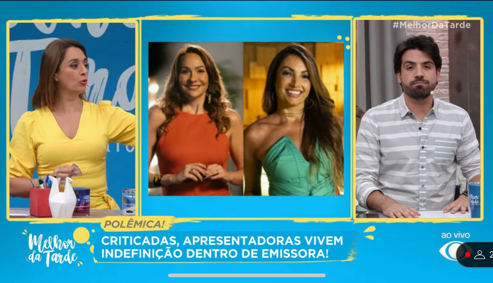 Catia Fonseca dá opinião sobre programa da Globo no "Melhor da Tarde" (Foto Reprodução/Internet)
