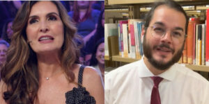 Fátima Bernardes e Túlio Gadêlha no Domingão com Huck (Foto: Reprodução/ Globo)