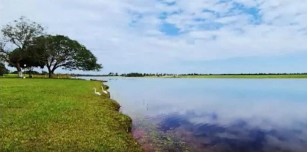 Lago particular onde o cantor realiza pescarias esportivas (Reprodução: Youtube)